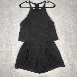 Crosby Kellie Romper Geometric Print Black Size 4 Boutique 232$ Retail Womans